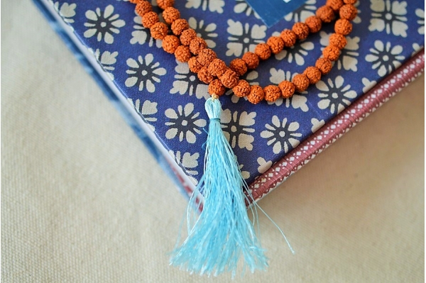 Blue rudraksha mala