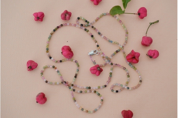 Collier tourmaline rose