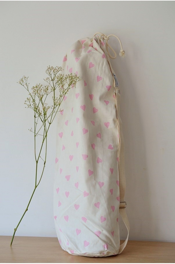 Yoga mat bag Emy coeurs roses