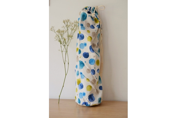 Yoga mat bag Emy ronds bleu vert