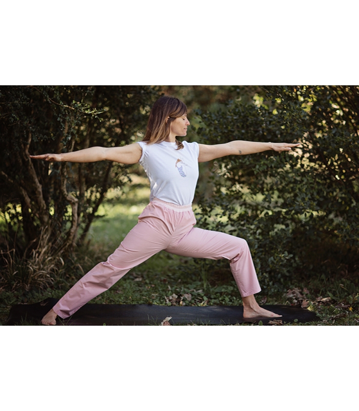 Pantalon de Yoga H/F Pavita - 100% coton Bio Blanc - Vêtements de