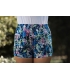 Short de Yoga fleurs bleus et mauves