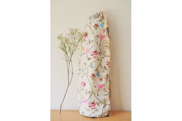 Yoga mat bag Emy fleurs fond blanc