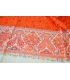 Orange wool meditation shawl 