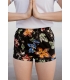 Short Anjali fleurs fond noir