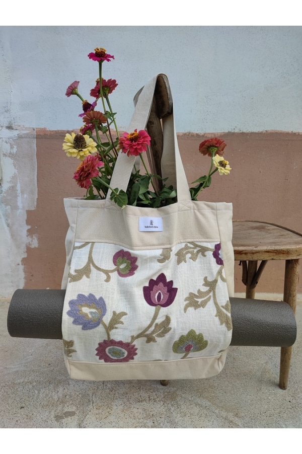 Sac de transport pour tapis de yoga, zippé et en coton – YOGATERRAE