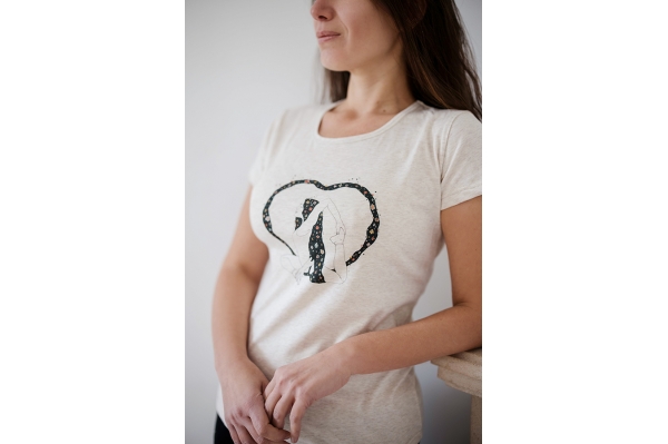 T-shirt Rajakapotasana beige claire