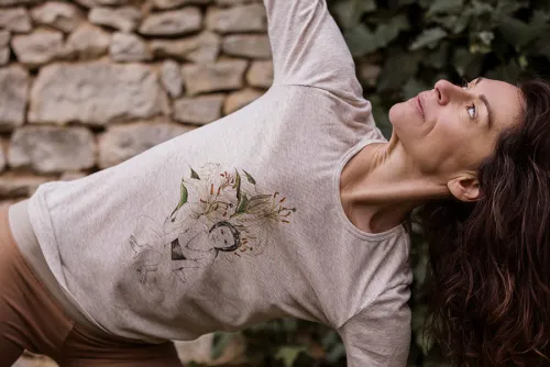 T-shirt de Yoga femme en coton