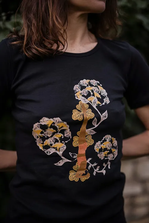 T-shirt de Yoga Sirsasan - Inspiré de la Linogravure