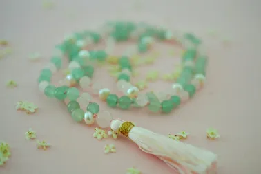 Mala aventurine & quartz rose