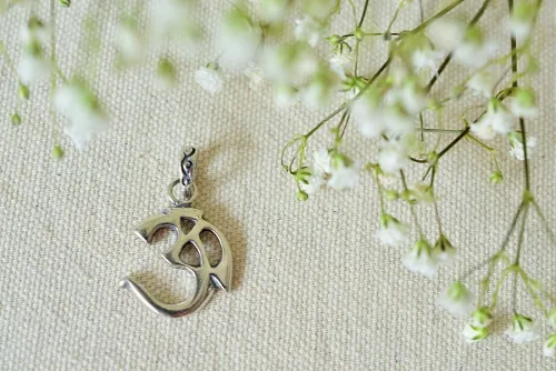 Om silver pendant