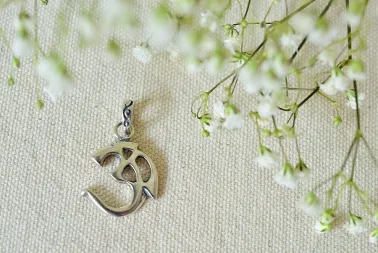 Om silver pendant