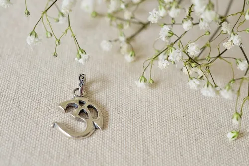 Om silver pendant