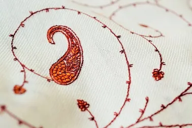 Embroidered wool meditation chawl