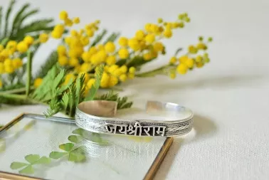 Bracelet sanskrit en argent
