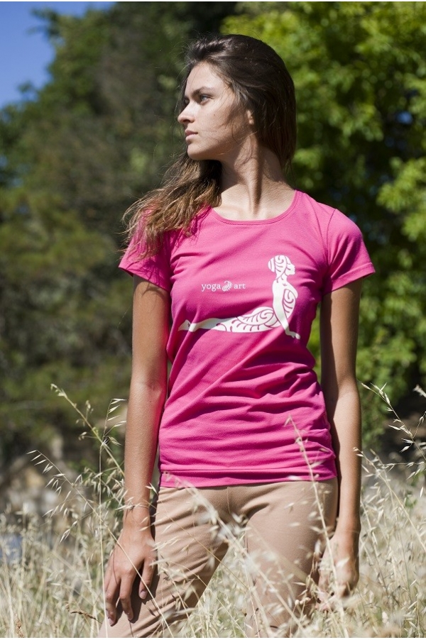 T-shirt Bhujangasana fushia